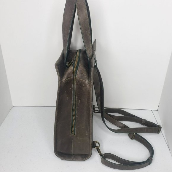 Tommy Bahama Convertible Purse Backpack Leather Bag Distressed Gorpcore Olive